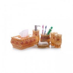 6 pièces d’accessoires pour salle de bain en résine