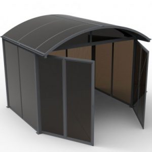 Abri de jardin aluminium refermable intégralement, surface 7.20m²