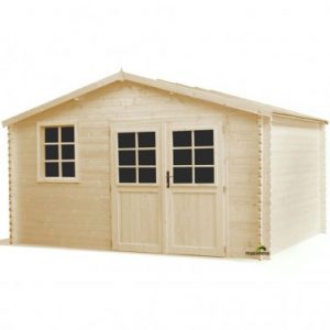 Abri de jardin en bois emboîté MADEIRA MEDYNE 13.91m²