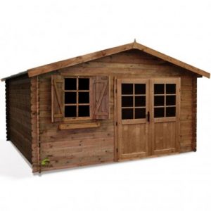 Abri de jardin en bois emboîté MADEIRA ZAHORA 14m²