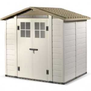 Abri mural en résine 3.98m² avec plancher et toit double pente