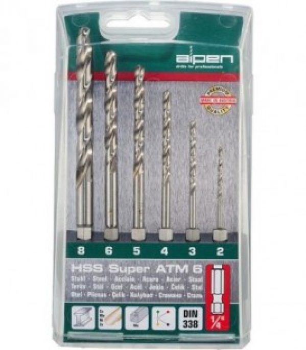 ALPEN HSS jeu de forets helicoidaux cassette en plastique HSS Super ATM 6 pcs