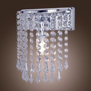 Applique murale contemporaine en perles de cristal et fixation métallique