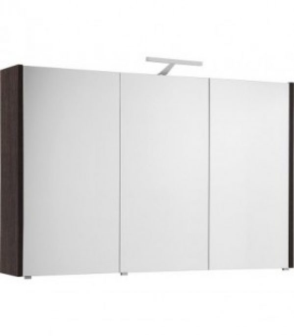 Armoire a glace avec éclairage chene gris pierre, 3 portes 1200x750x188mm