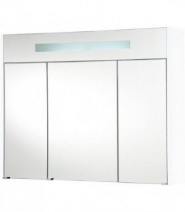 Armoire à glace + eclairage en visiere Anthracite brillant – 3 portes 950x750x188mm