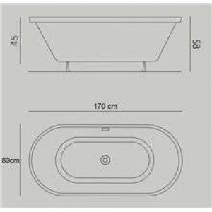 Baignoire Curve 170 x 80 avec tabliers b10