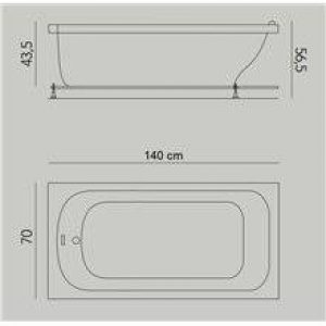 Baignoire Gb 140 x 70 cm avec tabliers b10