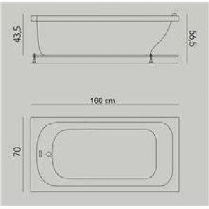 Baignoire Gb 160 x 70 cm avec tabliers b10