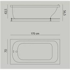 Baignoire Gb 170 x 70 cm avec tabliers b10