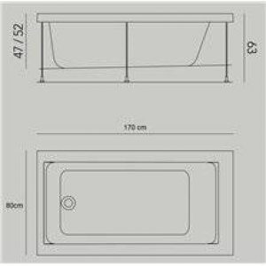 Baignoire Jazz L encastrée 170 x 80 cm avec…