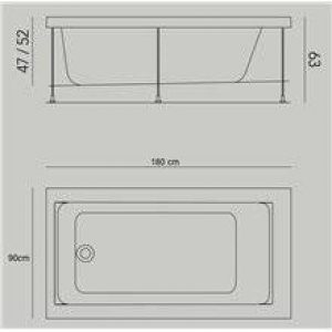 Baignoire Jazz L encastrée 180 x 90 cm avec…