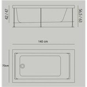 Baignoire Jazz S encastrée 140 x 70 cm avec…