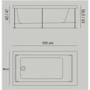 Baignoire Jazz S encastrée 150 x 80 cm avec…