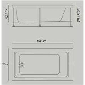Baignoire Jazz S encastrée 160 x 70 cm avec…
