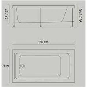 Baignoire Jazz S encastrée 160 x 75 cm avec…