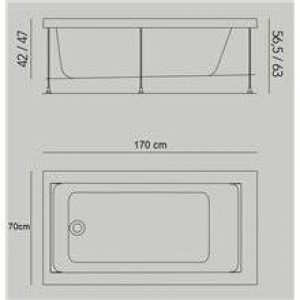 Baignoire Jazz S encastrée 170 x 70 cm avec…