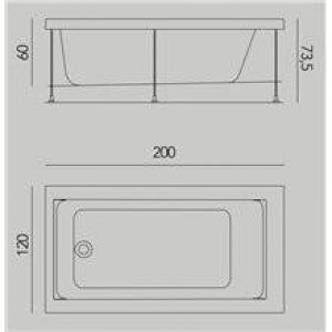 Baignoire Jazz XL encastrée sans tabliers b10