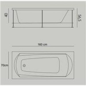 Baignoire Space 160 x 70 avec tabliers b10