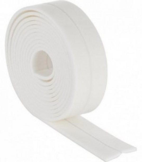 Bande d´isolation bord baignoire 3.300 x 50 x 4 mm – blanc bande PE autocollante
