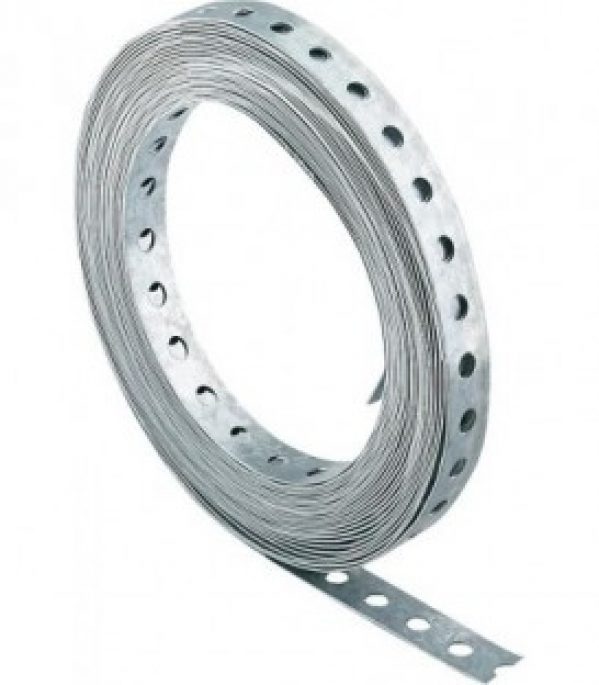Bande perforee acier zingue Largeur 26 mm / Rolle a 10 m