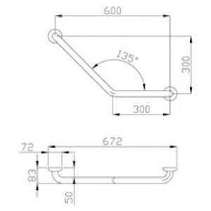 Barre 135º droite Urban People Mediclinics