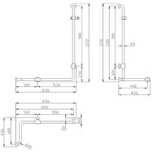 Barre 4 ancrages douche Urban People Mediclinics