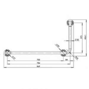 Barre 90º brillante droite Medinox Mediclinics