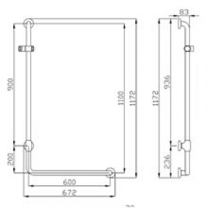 Barre 90º gauche douche Urban People Mediclinics