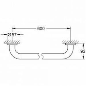 Barre d’appui de baignoire 60 cm Grohe Essentials