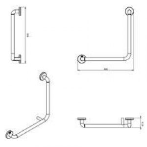 Barre d’appui d’inclinaison de 90º architecte…