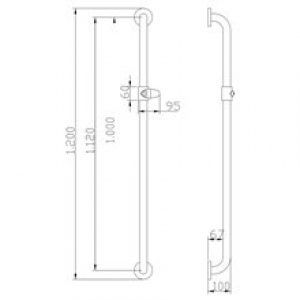 Barre d’appui droite 120cm blanche Tubocolor…