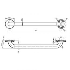 Barre d’appui droite 53 cm brillante Medinox…