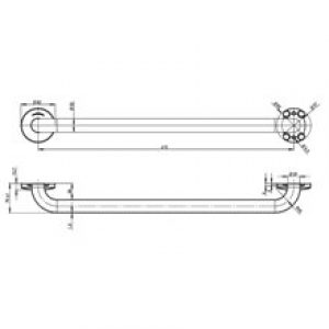 Barre d’appui droite 69 cm satinée Medinox…