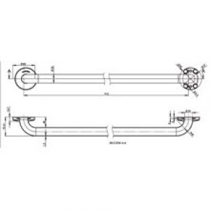 Barre d’appui droite 99 cm satinée Medinox…