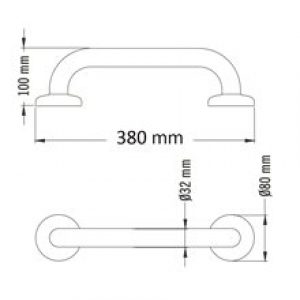 Barre d’appui droite blanche Rilsan Paint…