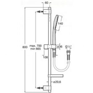 Barre de douche blanche Plenum Round Roca