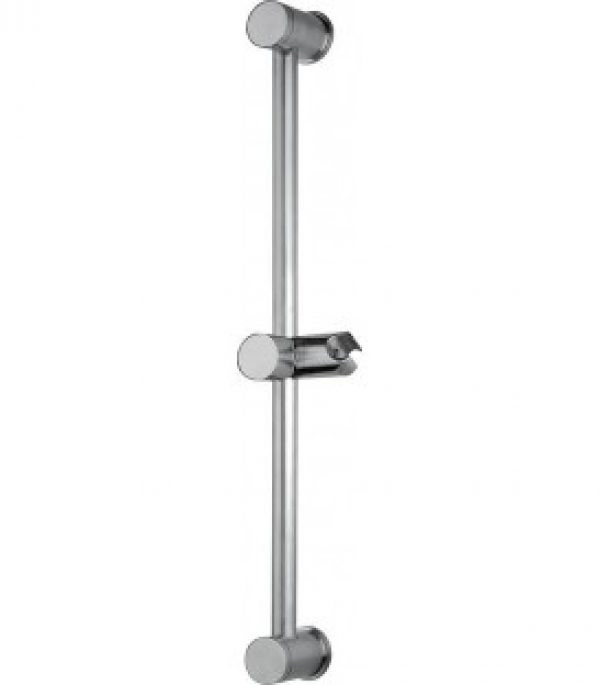 barre de douche ronde inox, inox poli avec douchette d25x600mm