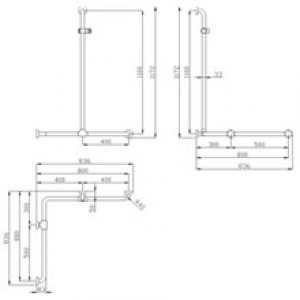 Barre douche 4 ancrages Urban People Mediclinics