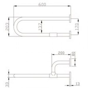 Barre murale avec 3 ancrages Tubocolor Mediclinics