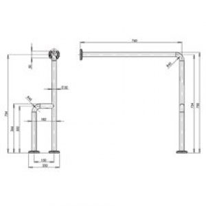 Barre murale/au sol grise droite Medinox…