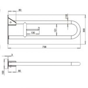 Barre rabattable 73,8cm blanche Mediepoxy…