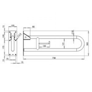 Barre rabattable 73,8cm satinée Medinox…