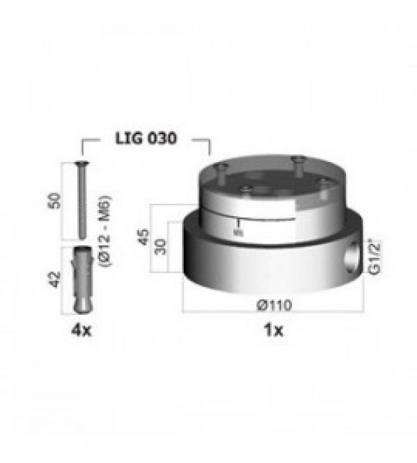 base pour la fixation plancher Paffoni LIGHT LIG030