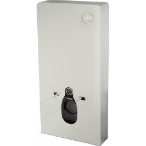 Bati support wc mural en verre blanc -…