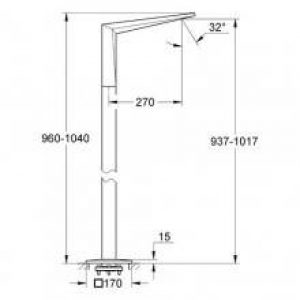 Bec de baignoire Grohe Allure Brilliant de sol
