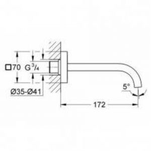 Bec de baignoire Grohe Allure Mural