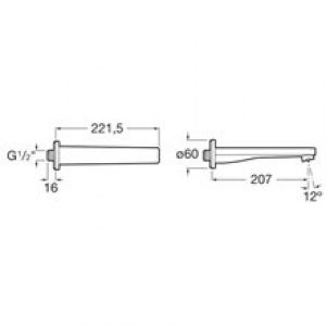 Bec de baignoire mural Square Roca