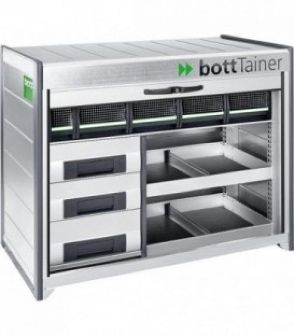 Boite de transport Bott Tainer BTA-R140-5 avec volet roulant, 6 tiroirs couvercle clapet, 5 boites Bott