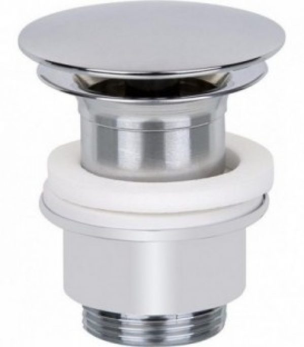 Bonde a cliquer plaque fixe 72 mm chromée L70-85 mm, avec trop plein