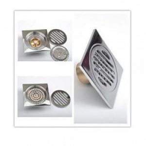 Bonde de drainage d&rsquo;eau contemporain en laiton chromé